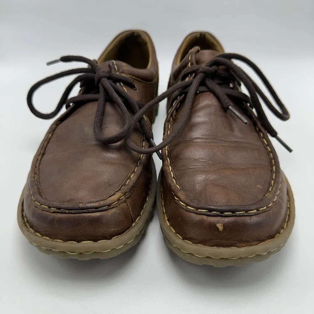 Born Gunnison‎ Men's Brown Leather Lace Up Moc Toe Oxford Shoes Casual Size 10.5